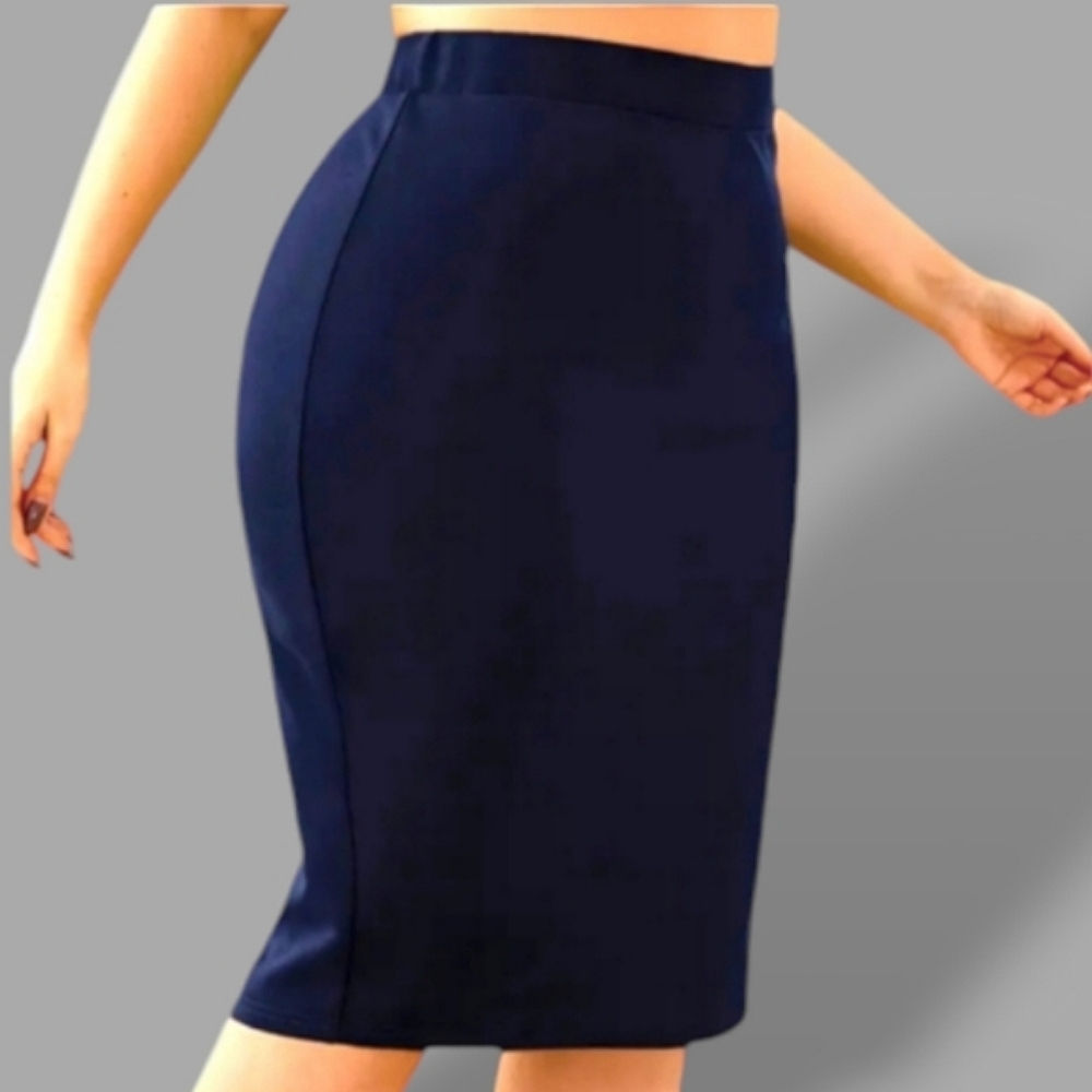 🛑BOGO 🆕Chic Navy Blue Midi (Knee) Skirt